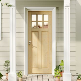 Lakenyon 6-Panel Clear Glass Front Door