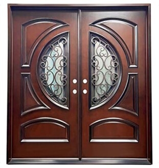 Kamic Dark Walnut Composite Exterior Entry House Front Door